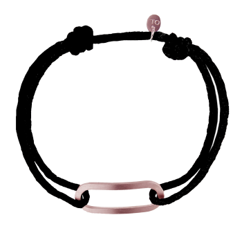 Bracelet anneau brossé sur cordon au choix - Vermeil rose