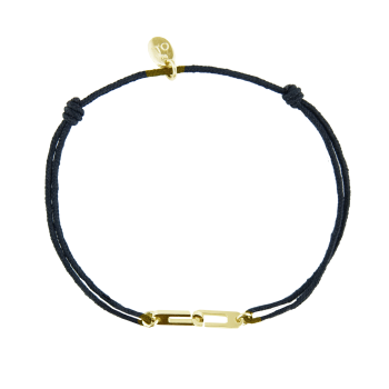 Bracelet Osmose sur cordon ajustable au choix en vermeil jaune - Fermoir Small