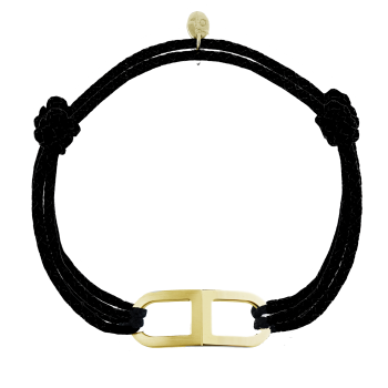 Bracelet Camille lisse et brossé double cordon XL - vermeil doré