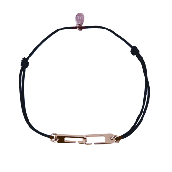 Bracelet Osmose sur cordon ajustable au choix en vermeil rose - Fermoir Medium