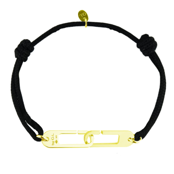 Bracelet Osmose sur cordon ajustable au choix en vermeil jaune - Fermoir XL