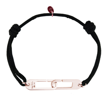 Bracelet Osmose sur cordon ajustable au choix en vermeil rose - Fermoir XL