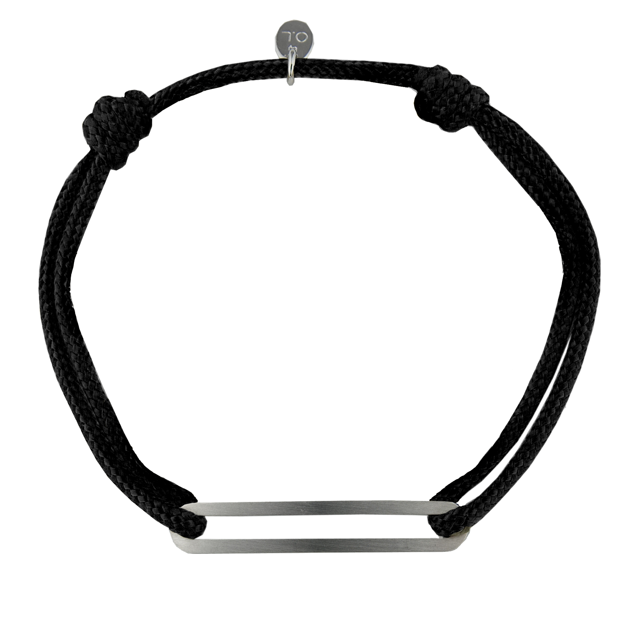 Bracelet Figaro slim brossé XL sur cordon au choix - Argent