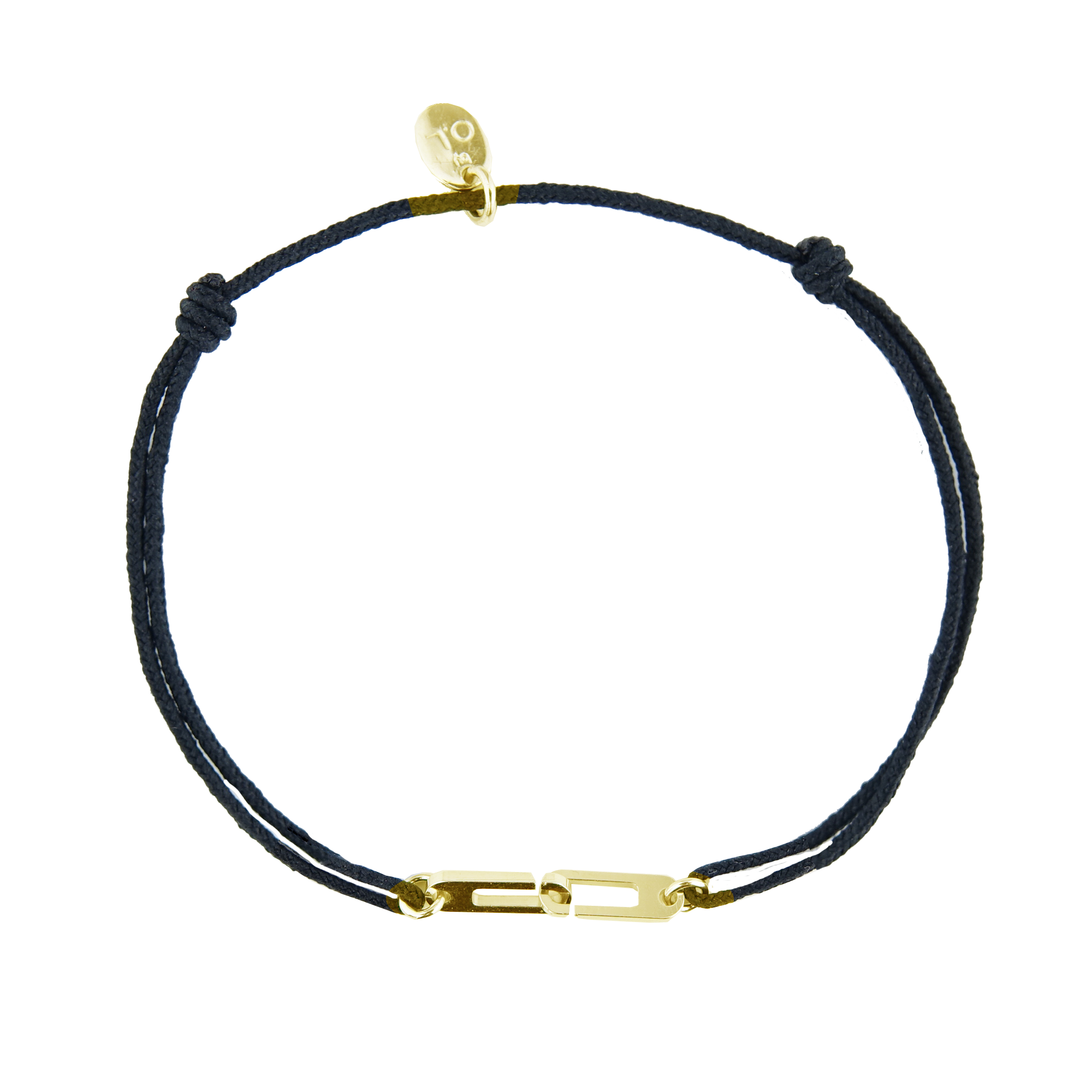 Bracelet Osmose sur cordon ajustable au choix en vermeil jaune - Fermoir Small