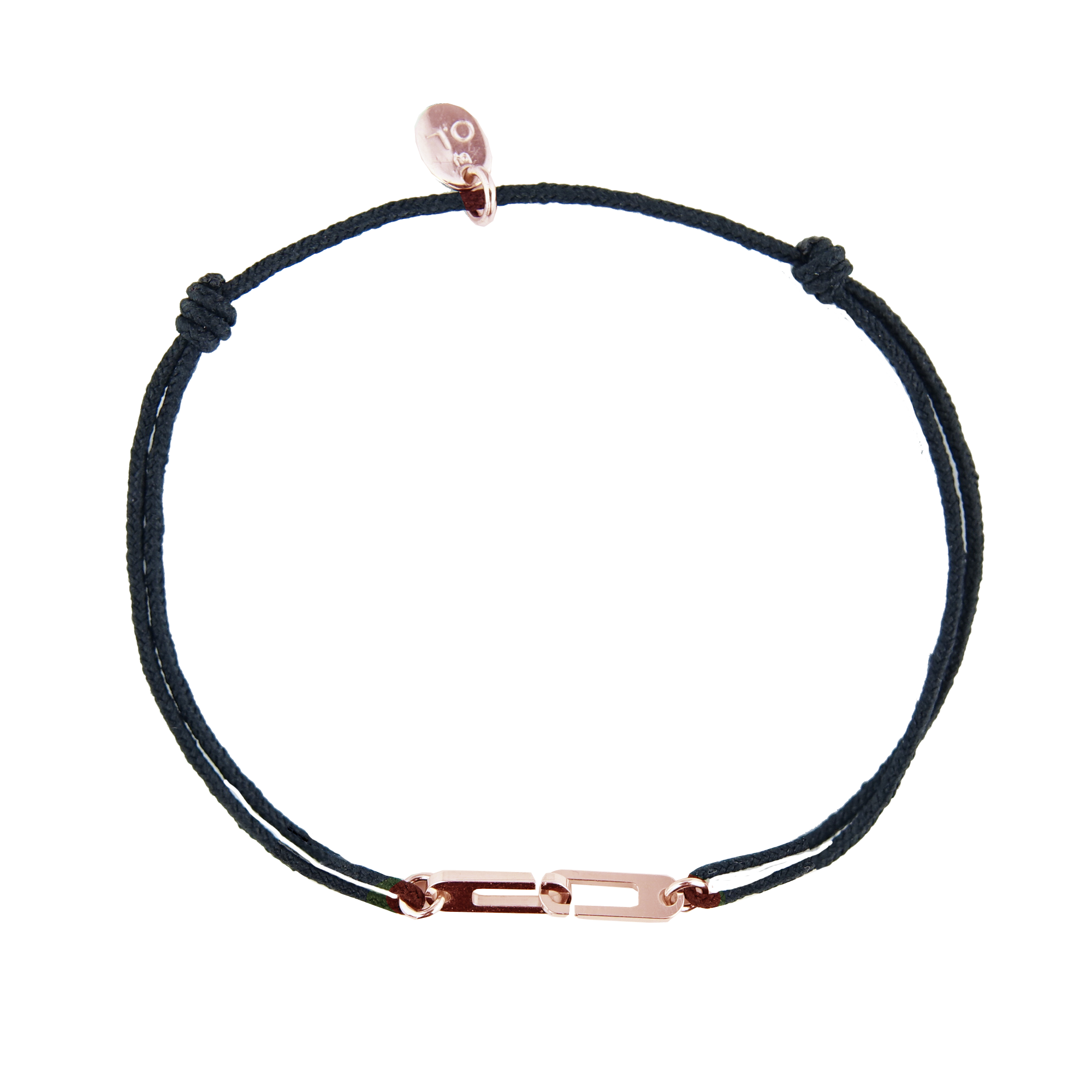 Bracelet Osmose sur cordon ajustable au choix en vermeil rose - Fermoir Small