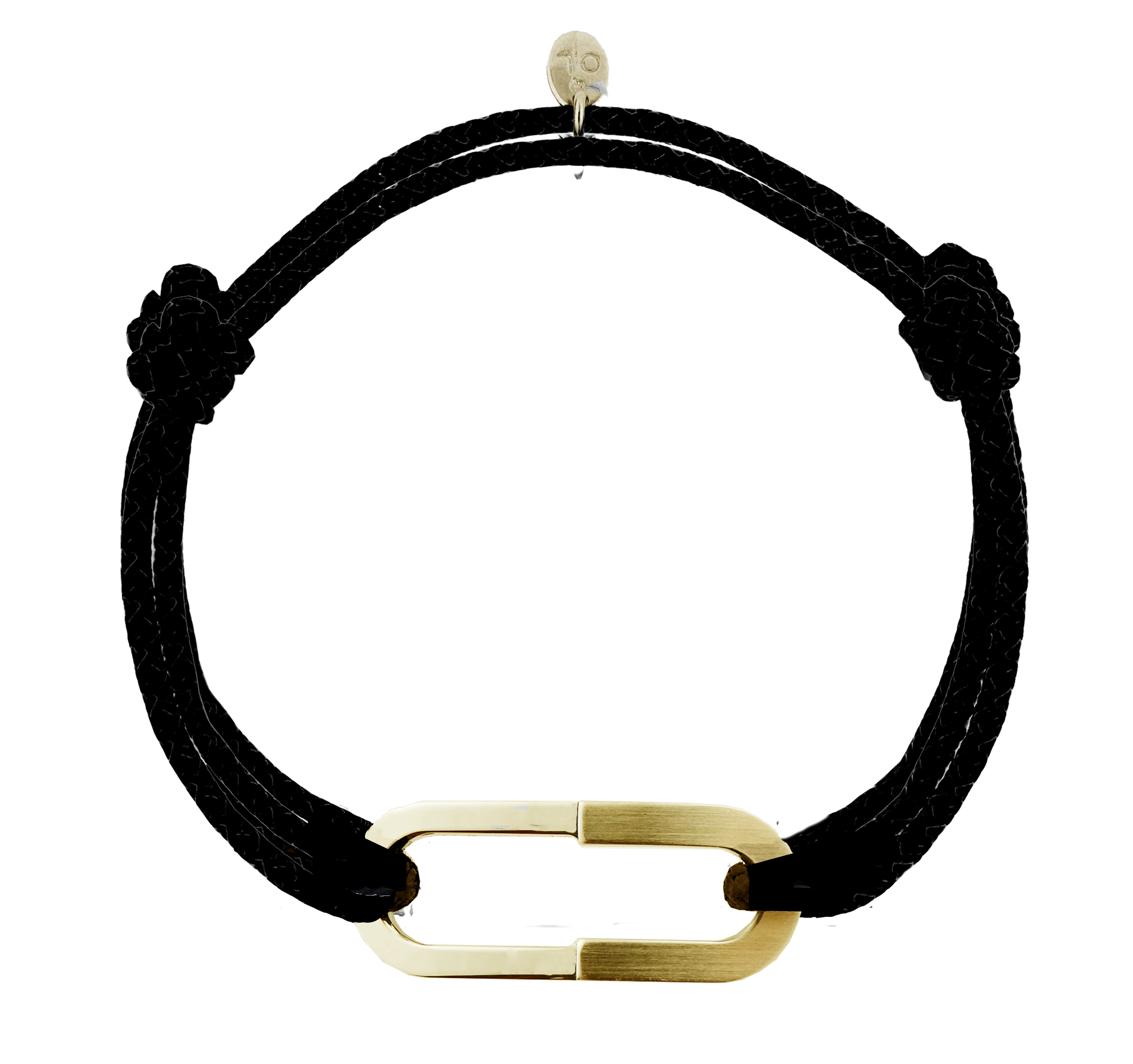 Bracelet Maxime XL lisse et brossé sur double cordon - Vermeil doré