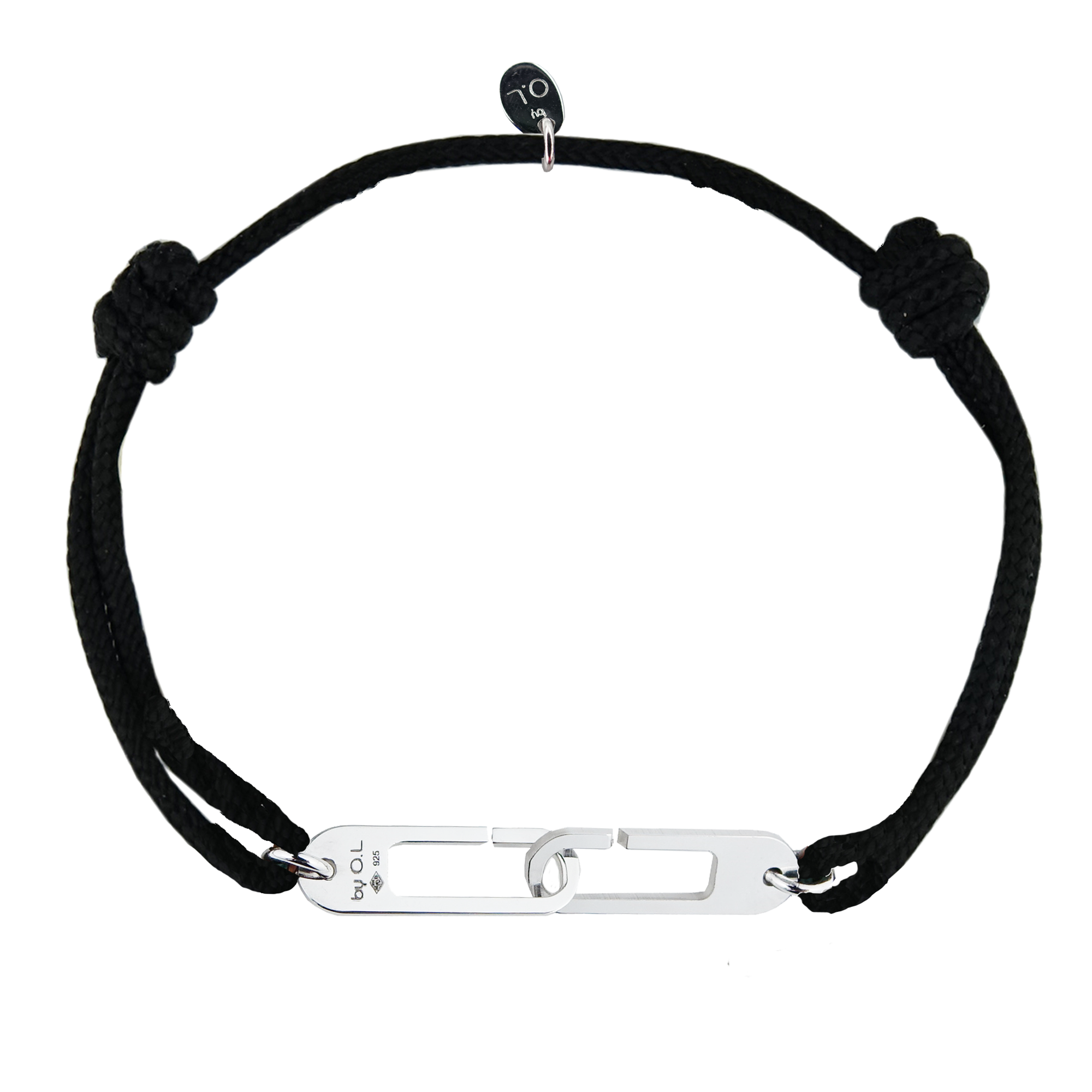 Bracelet Osmose Argent sur cordon ajustable au choix - Fermoir Large
