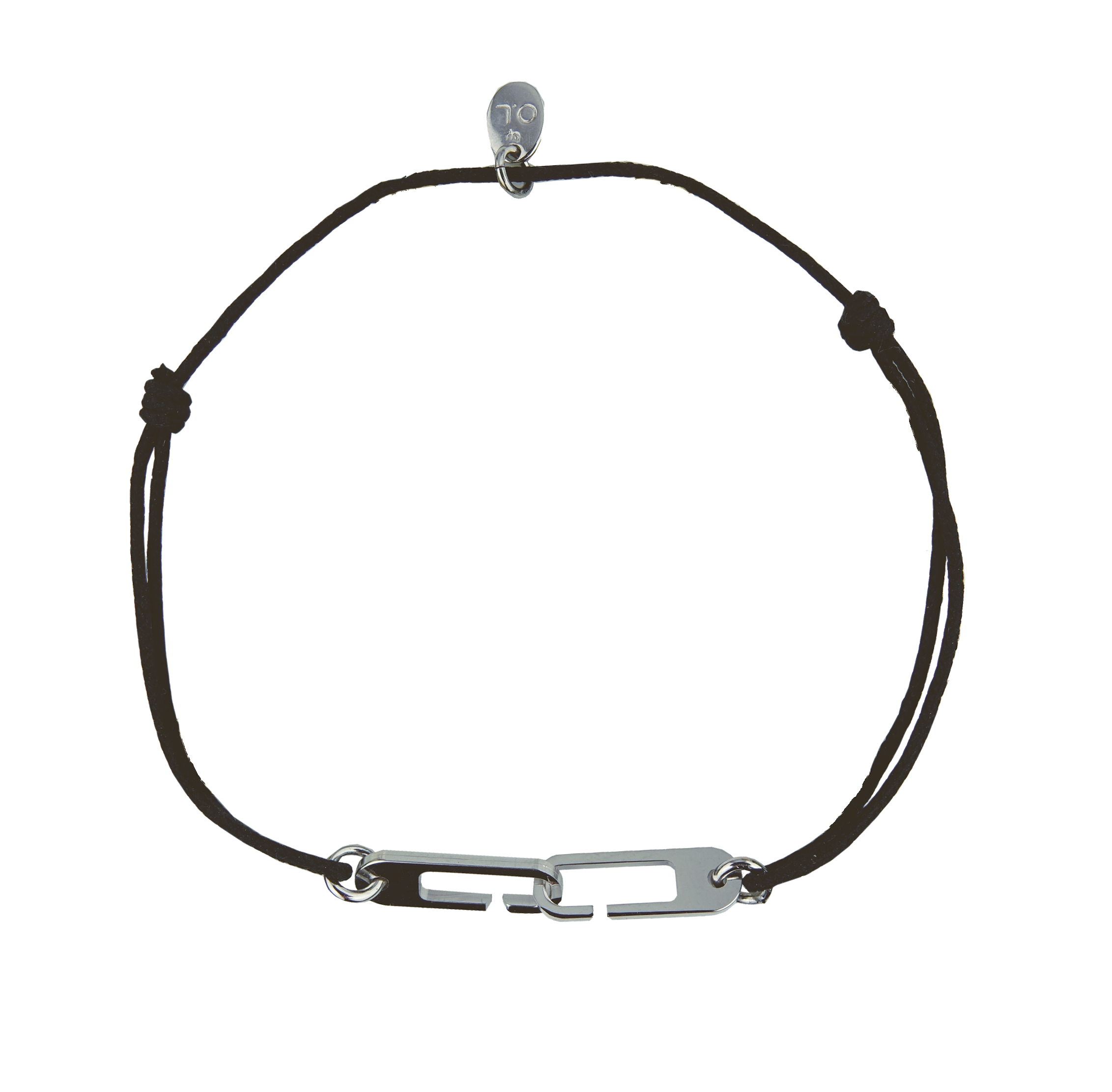 Bracelet Osmose Argent sur cordon ajustable au choix - Fermoir Medium