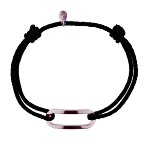 Bracelet Anneau lisse sur cordon au choix - Vermeil rose