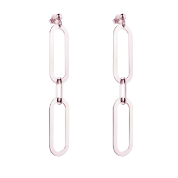 Boucles d'oreilles 2 + 1 anneaux - Vermeil rose