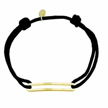 Bracelet Figaro slim XL sur cordon au choix - Vermeil doré
