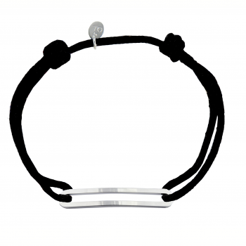 Bracelet Figaro Slim Lisse XL sur cordon au choix - Argent