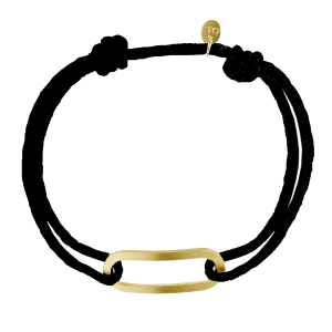 Bracelet anneau brossé sur cordon au choix - Vermeil jaune