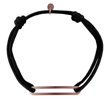 Bracelet Figaro slim brossé XL sur cordon au choix - Vermeil rose