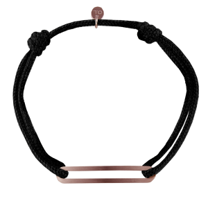 Bracelet Figaro slim brossé XL sur cordon au choix - Vermeil rose