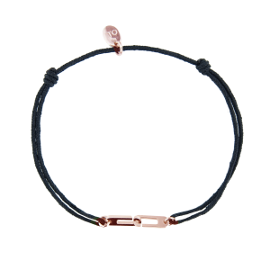 Bracelet Osmose sur cordon ajustable au choix en vermeil rose - Fermoir Small