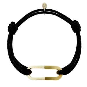 Bracelet Maxime XL lisse et brossé sur double cordon - Vermeil doré