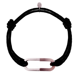 Bracelet Maxime XL lisse et brossé sur double cordon - Vermeil rose