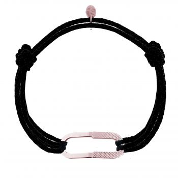 Bracelet Maxime XL  lisse et Guilloché Double Cordon - Vermeil rose