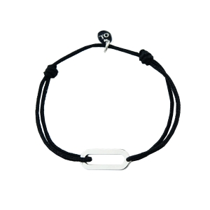 Bracelet Figaro anneau lisse sur cordon - Argent - Enfant