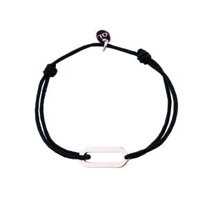 Bracelet Figaro anneau lisse sur cordon - Vermeil rose - Enfant