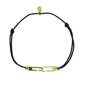 Bracelet Osmose sur cordon ajustable au choix en vermeil jaune - Fermoir medium