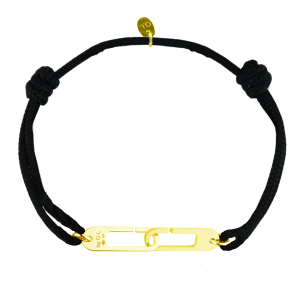 Bracelet Osmose sur cordon ajustable au choix Vermeil jaune - Fermoir Large