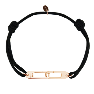 Bracelet Osmose sur cordon ajustable au choix Vermeil rose - Fermoir Large