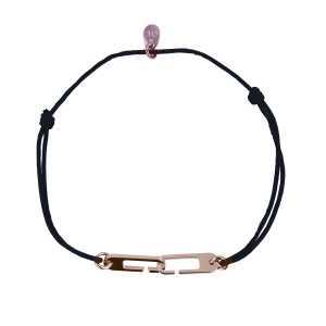 Bracelet Osmose sur cordon ajustable au choix en vermeil rose - Fermoir Medium