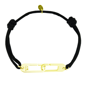 Bracelet Osmose sur cordon ajustable au choix en vermeil jaune - Fermoir XL