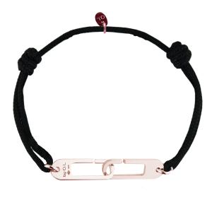 Bracelet Osmose sur cordon ajustable au choix en vermeil rose - Fermoir XL