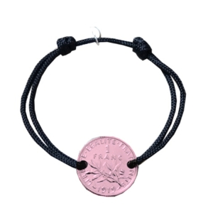 Bracelet Pièce 1 franc Rose